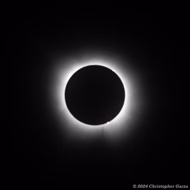 Solar Eclipse 2024 photograph of the sun