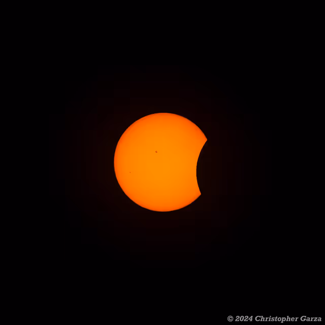 Solar Eclipse 2024 photograph of the sun